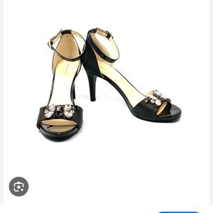Liz Claiborne Black Stiletto Heels with Ankle Strap